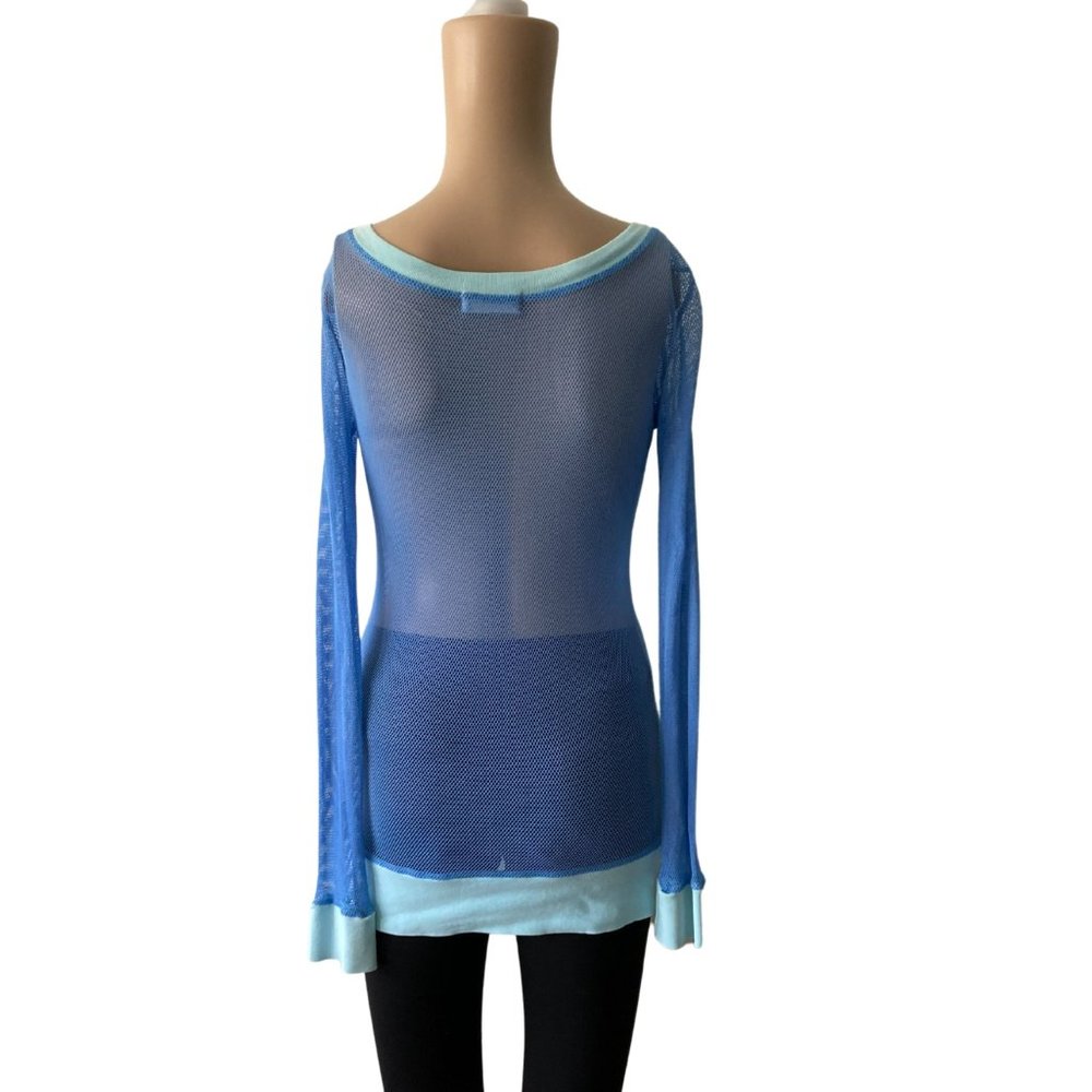 Rebecca Beeson Size 2 Mesh Netted Beautiful Blue … - image 3